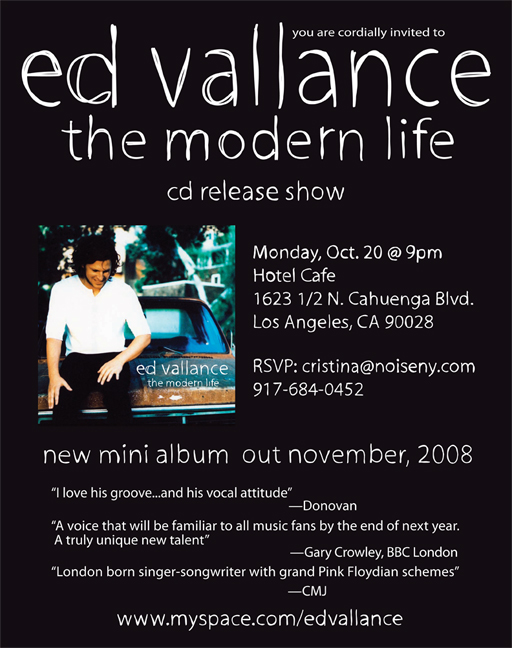 Ed Vallance Promotional Poster